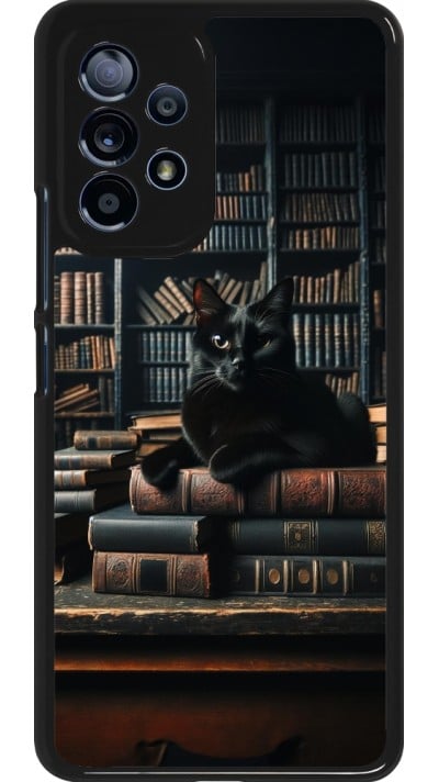 Samsung Galaxy A53 5G Case Hülle - Katze Bücher dunkel