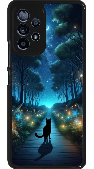 Coque Samsung Galaxy A53 5G - Chat noir promenade