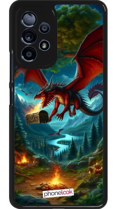 Coque Samsung Galaxy A53 5G - Dragon Volant Forêt Trésor