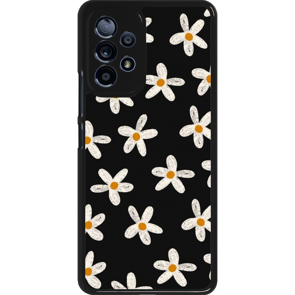 Samsung Galaxy A53 5G Case Hülle - Easter 2024 white on black flower