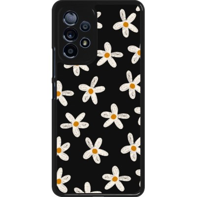 Samsung Galaxy A53 5G Case Hülle - Easter 2024 white on black flower