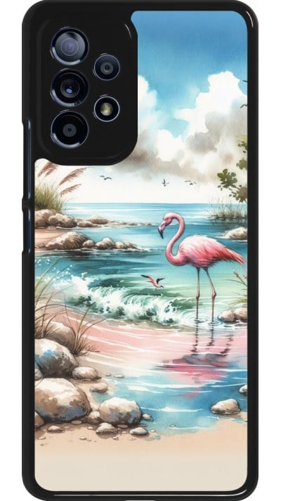 Samsung Galaxy A53 5G Case Hülle - Flamingo Aquarell