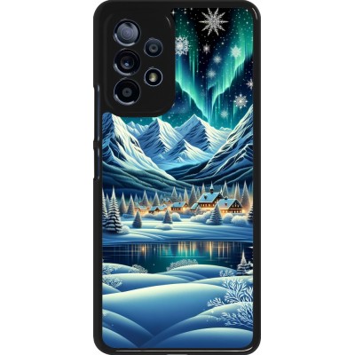 Samsung Galaxy A53 5G Case Hülle - Verschneites Bergdorf am See in der Nacht