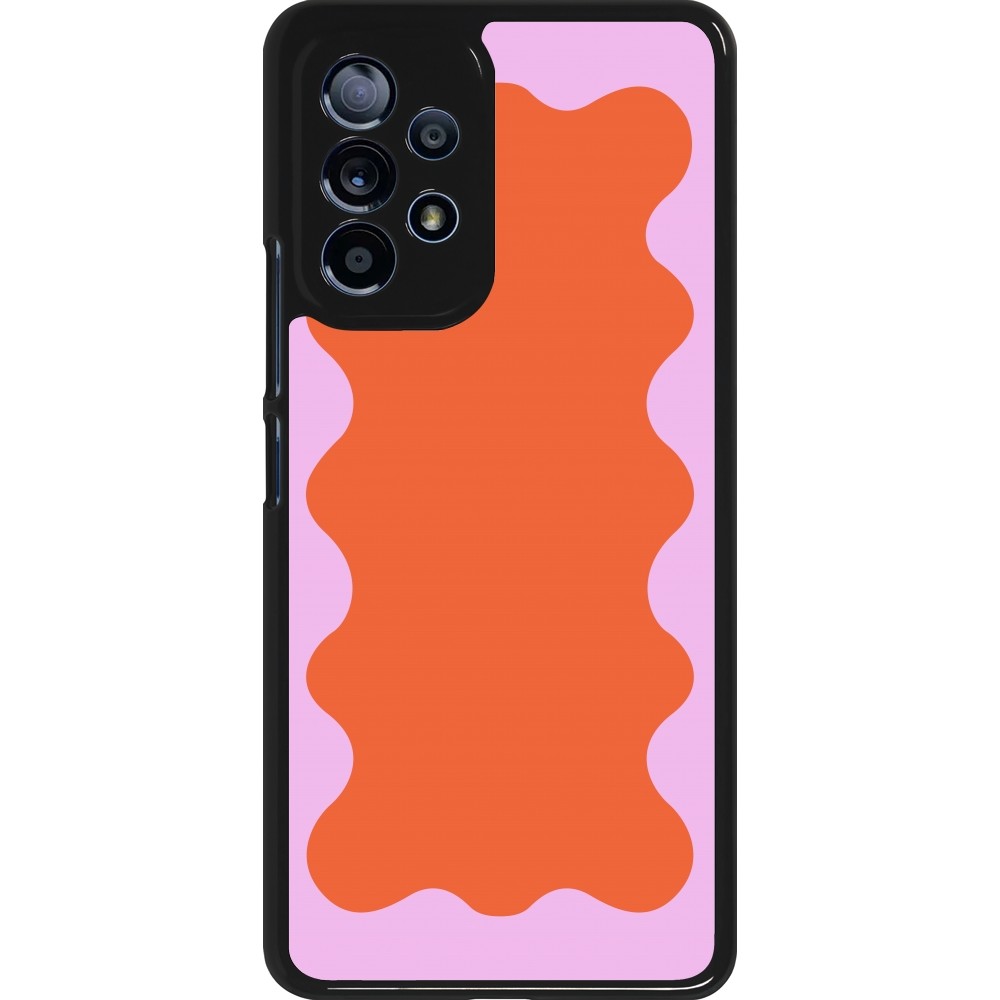 Samsung Galaxy A53 5G Case Hülle - Wavy Rectangle Orange Pink