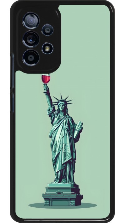 Samsung Galaxy A53 5G Case Hülle - Freiheitsstatue mit einem Glas Wein