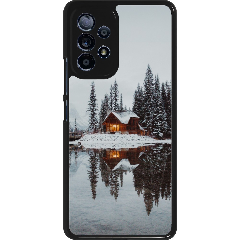 Samsung Galaxy A53 5G Case Hülle - Winter 25 Winter house forest afternoon
