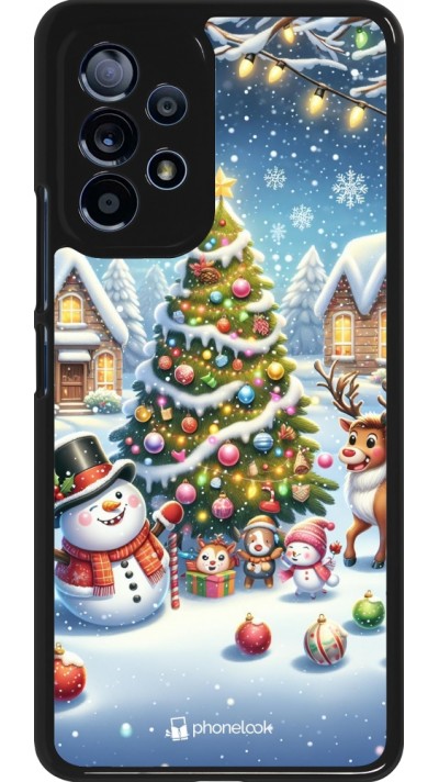 Samsung Galaxy A53 5G Case Hülle - Weihnachten 2023 Schneemann und Tannenbaum