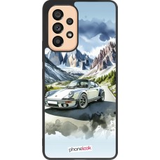 Samsung Galaxy A53 5G Case Hülle - Silikon schwarz Porsche 911 Berg Aquarell