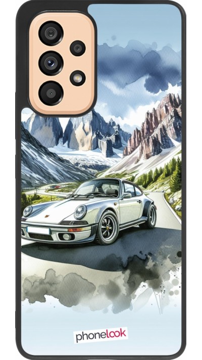 Coque Samsung Galaxy A53 5G - Silicone rigide noir Porsche 911 Mountain Watercolor