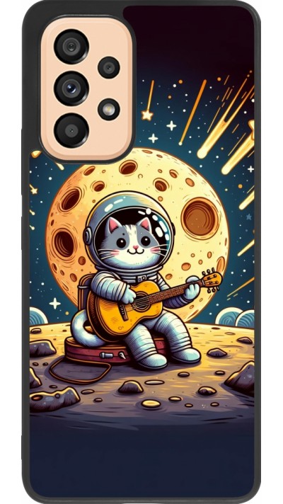 Samsung Galaxy A53 5G Case Hülle - Silikon schwarz AstroKatze RockMond
