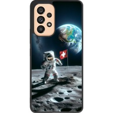 Samsung Galaxy A53 5G Case Hülle - Silikon schwarz Astro Schweiz auf dem Mond