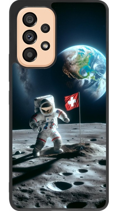 Samsung Galaxy A53 5G Case Hülle - Silikon schwarz Astro Schweiz auf dem Mond