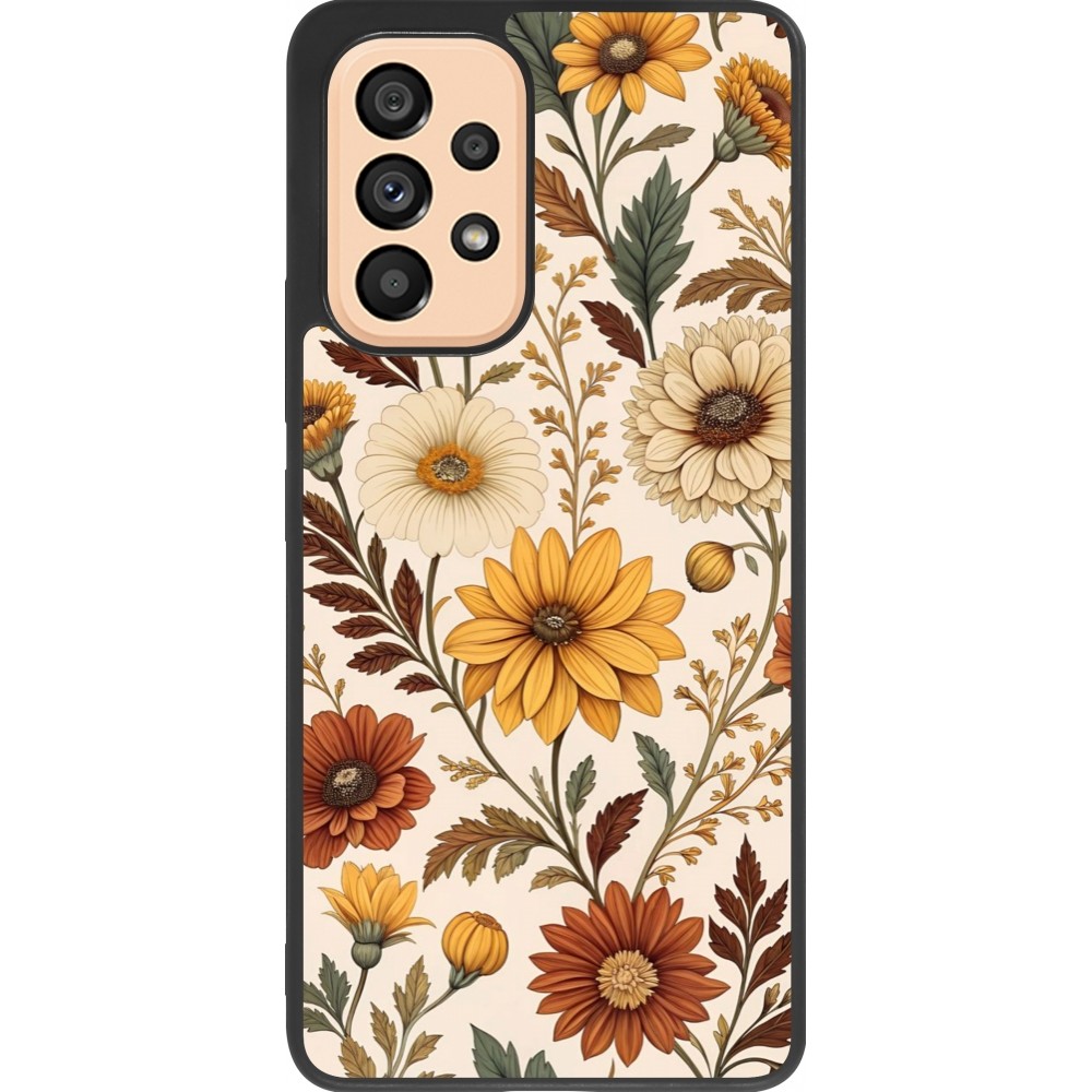 Samsung Galaxy A53 5G Case Hülle - Silikon schwarz Autumn 25 Flower pattern