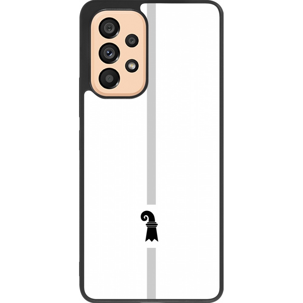 Coque Samsung Galaxy A53 5G - Silicone rigide noir Canton BS blanc