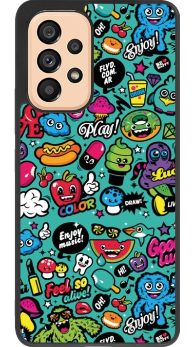 Samsung Galaxy A53 5G Case Hülle - Silikon schwarz Cartoons old school