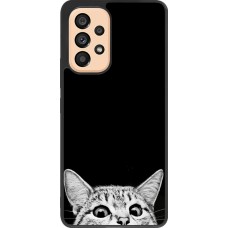 Hülle Samsung Galaxy A53 5G - Silikon schwarz Cat Looking Up Black