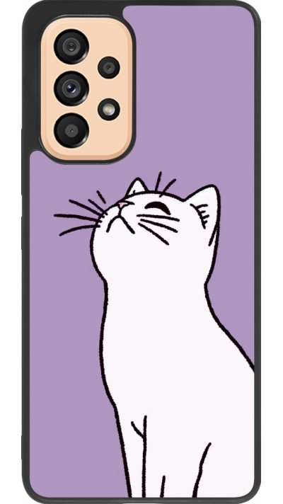 Samsung Galaxy A53 5G Case Hülle - Silikon schwarz Chat auf lila Hintergrund