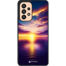 Samsung Galaxy A53 5G Case Hülle - Silikon schwarz Sonnenuntergang gelb violett