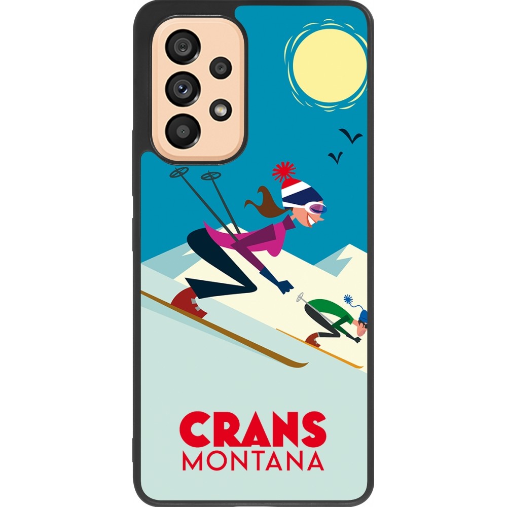 Coque Samsung Galaxy A53 5G - Silicone rigide noir Crans-Montana Ski Downhill