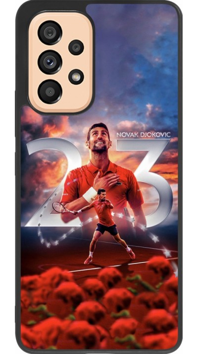 Samsung Galaxy A53 5G Case Hülle - Silikon schwarz Djokovic 23 Grand Slam