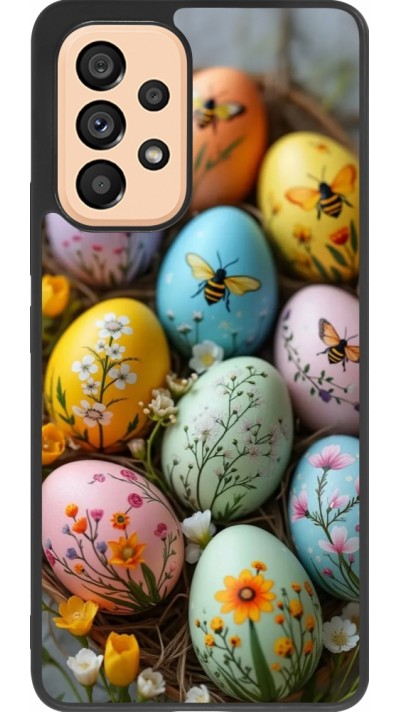 Coque Samsung Galaxy A53 5G - Silicone rigide noir Easter 2026 Eggs with bees