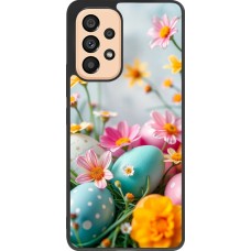 Coque Samsung Galaxy A53 5G - Silicone rigide noir Easter 2026 Eggs with flowers