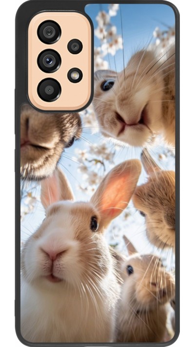 Coque Samsung Galaxy A53 5G - Silicone rigide noir Easter 2026 Rabbits