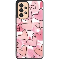 Samsung Galaxy A53 5G Case Hülle - Silikon schwarz Easter 2023 pink hearts