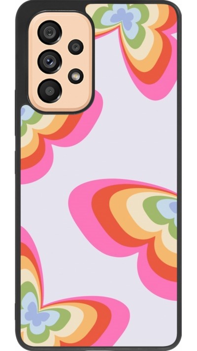Samsung Galaxy A53 5G Case Hülle - Silikon schwarz Easter 2024 rainbow butterflies