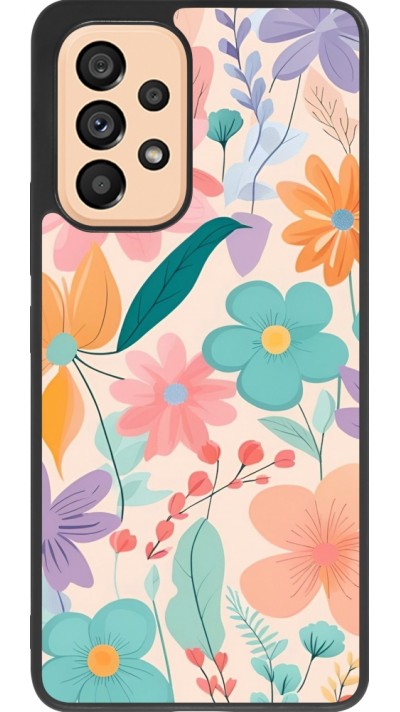 Samsung Galaxy A53 5G Case Hülle - Silikon schwarz Easter 2024 spring flowers
