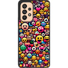 Coque Samsung Galaxy A53 5G - Silicone rigide noir Emoji Mix Color