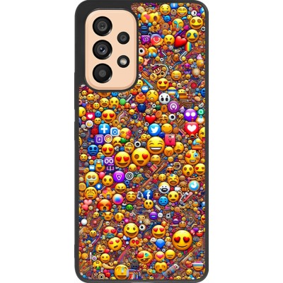 Coque Samsung Galaxy A53 5G - Silicone rigide noir Emoji mixed