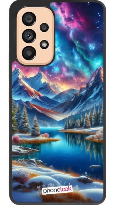 Samsung Galaxy A53 5G Case Hülle - Silikon schwarz Fantasiebergsee Himmel Sterne