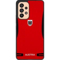 Coque Samsung Galaxy A53 5G - Silicone rigide noir Maillot de football Autriche 2026 personnalisable