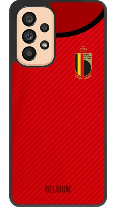Samsung Galaxy A53 5G Case Hülle - Silikon schwarz Belgien 2022 personalisierbares Fußballtrikot