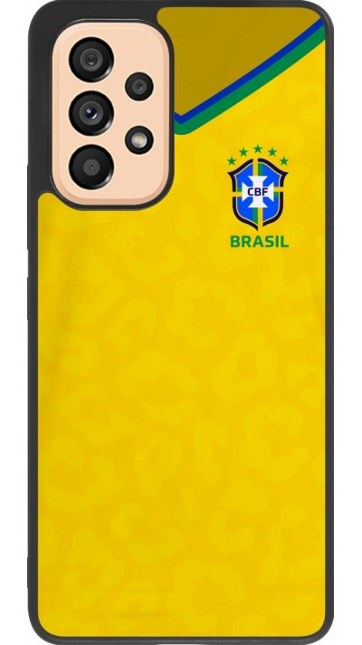 Samsung Galaxy A53 5G Case Hülle - Silikon schwarz Brasilien 2022 personalisierbares Fußballtrikot