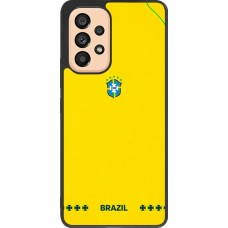 Coque Samsung Galaxy A53 5G - Silicone rigide noir Maillot de football Bresil 2026 personnalisable