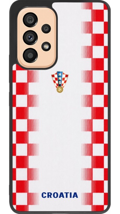 Coque Samsung Galaxy A53 5G - Silicone rigide noir Maillot de football Croatie 2026 personnalisable