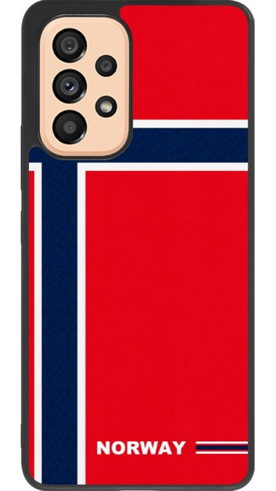 Coque Samsung Galaxy A53 5G - Silicone rigide noir Maillot de football Norvège 2026 personnalisable