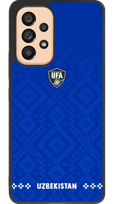 Coque Samsung Galaxy A53 5G - Silicone rigide noir Maillot de football Ouzbékistan 2026 personnalisable