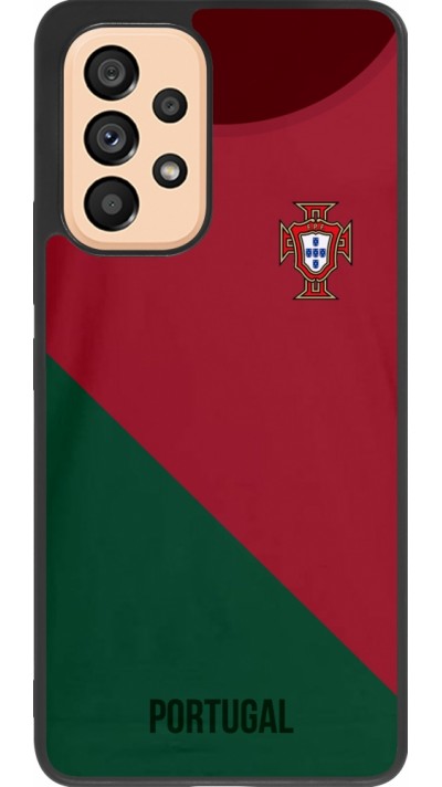 Samsung Galaxy A53 5G Case Hülle - Silikon schwarz Fussballtrikot Portugal2022