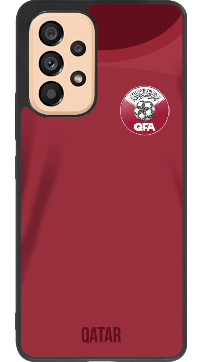 Samsung Galaxy A53 5G Case Hülle - Silikon schwarz Katar 2022 personalisierbares Fussballtrikot