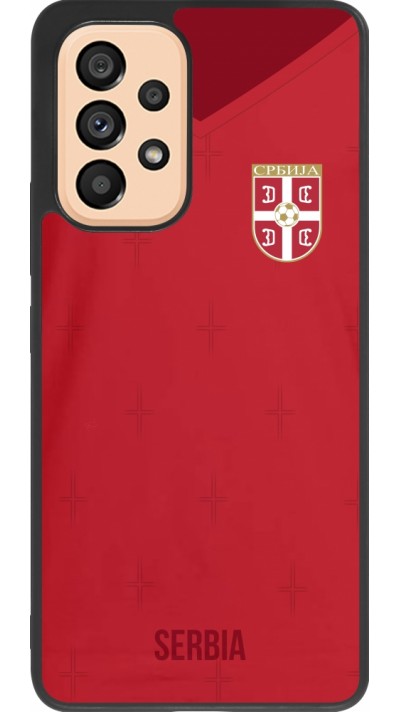 Samsung Galaxy A53 5G Case Hülle - Silikon schwarz Serbien 2022 personalisierbares Fussballtrikot
