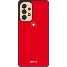 Coque Samsung Galaxy A53 5G - Silicone rigide noir Maillot de football Suisse 2026 personnalisable