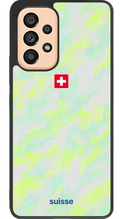 Coque Samsung Galaxy A53 5G - Silicone rigide noir Maillot de football Suisse Away 2026 personnalisable