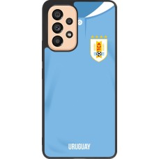 Coque Samsung Galaxy A53 5G - Silicone rigide noir Maillot de football Uruguay 2022 personnalisable