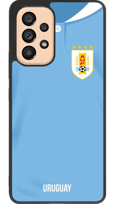 Samsung Galaxy A53 5G Case Hülle - Silikon schwarz Uruguay 2022 personalisierbares Fussballtrikot