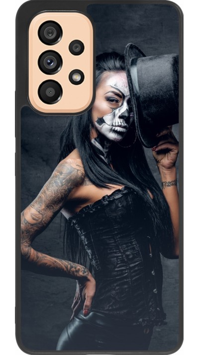 Samsung Galaxy A53 5G Case Hülle - Silikon schwarz Halloween 22 Tattooed Girl