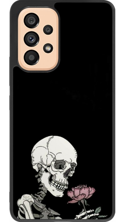 Samsung Galaxy A53 5G Case Hülle - Silikon schwarz Halloween 2023 rose and skeleton