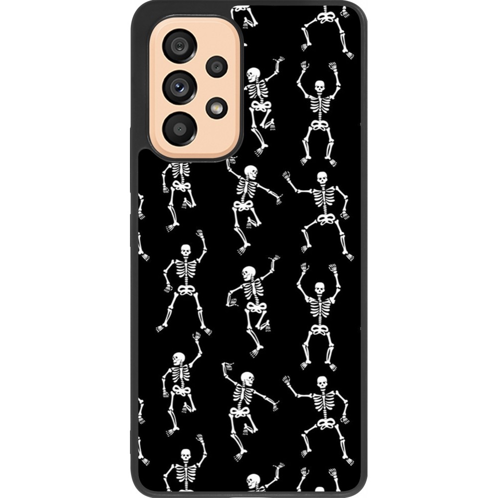 Coque Samsung Galaxy A53 5G - Silicone rigide noir Halloween 2024 dancing skeleton